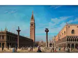 Venedigvedute mit Markusplatz by Giuseppe Borsato, oil on canvas, sold Sep 2024