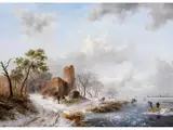 Sonnige Winterlandschaft mit Eisfreuden by Fredrik Marinus Kruseman, oil on panel, sold Dec 2025