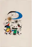 Petite fête de nuit by Joan Miró, colour lithograph on paper, sold Apr 2023