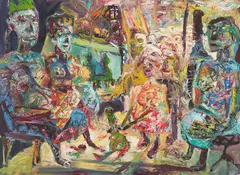 Vorankundigung by Werner Liebmann, oil on canvas, sold Apr 2023