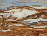 Country North of Schefferville by A. Y. Jackson, 1961, oil on board, sold Apr 2023