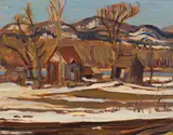 Spring in the Gatineau by A. Y. Jackson, 1956, oil on board, sold Apr 2023