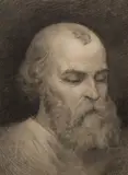 Portrait d'homme by Ozias Leduc, charcoal on paper, sold Apr 2023
