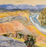 Down in Front, Backed by Blue by David Alexander, 1983, oil on canvas, sold Mar 2023
