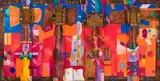 Baker's Quartet by Norman Laliberté, 1987, mixed media and wood on canvas, sold Mar 2023