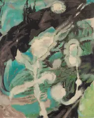 Phantom Land by Jock Macdonald, 1957, oil and Lucite 44 on board, sold Mar 2023