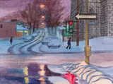 Côte St. Antoine Rd. by Phillip Henry Howard Surrey, acrylic on canvas, sold Mar 2023