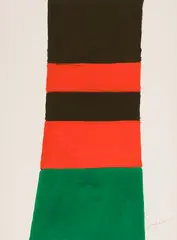 Brown, Red, Green by Jack Bush, 1965, gouache on paper, sold Mar 2023