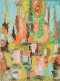 Sans titre (1339) by André Jasmin, 1956, oil on board, sold Mar 2023