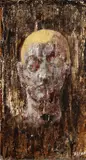 Portrait #4 by Attila Richard Lukacs, 1987, mixed media on canvas laid on canvas, sold Mar 2023