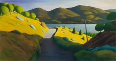 Naramata Evening by Ross Penhall, 1996, oil on canvas, sold Mar 2023