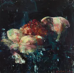 About 1789: Robespierre's Dream by Tony Scherman, encaustic print, sold Mar 2023