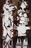 Totemic by Jack Shadbolt, mixed media on paper, sold Mar 2023