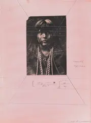 Portrait of a Child by Carl Beam, mixed media on paper, sold Feb 2023