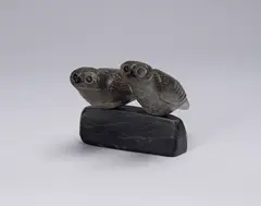 Two Owls by Josephie Pudloo, stone sculpture, sold Feb 2023