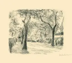 Allee by Max Liebermann, 1926, Lithographie auf China, sold Nov 2010