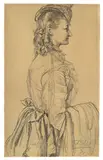 Bildnis Clara von Tüngeln by Adolph von Menzel, 1871, Bleistift auf Papier, sold Nov 2010