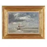The Pleasure Steamer, Breydon Water by Edward Seago, Oil on board, sold Jun 2025