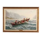 Against Wind and Tide by Hans Dahl, Oil on canvas, sold Jun 2025