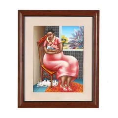 Mother and Child by Maximino Javier, Oil on canvas, sold Jun 2025
