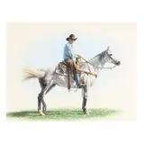 Cowboy on a Light Dapple Grey Horse by Noel Dunn, Watercolor on paper, sold Jun 2025