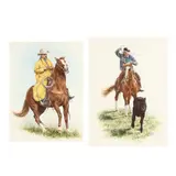 Powder River County Cowboys (two works) by Noel Dunn, Watercolor on paper, sold Jun 2025