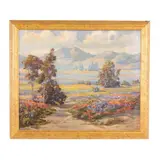 Wildflowers in a Mountain Valley, La Crescenta, California by Eugene Pierre Franquinet, Oil on canvas, sold Jun 2025