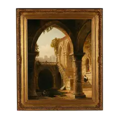 St. Werner Chapel, Near Bacharach, On the Rhine by Russell Smith, Oil on canvas, sold Jun 2025