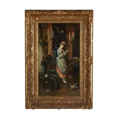 Curiosity by Harry Humphrey Moore, Oil on canvas, sold Jun 2025