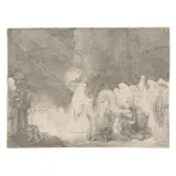 The Presentation in the Temple by Rembrandt Harmensz van Rijn, Etching on slightly thick laid paper, sold Jun 2025