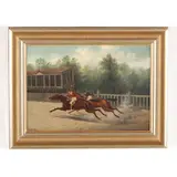 A Match Race by B. Webb, Oil on canvas laid on board, sold May 2025