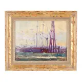Harbor Scene by Paul Ashbrook, Oil on canvas, sold May 2025