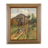 Shepherd with Flock by Thomas Corwin Lindsay, Oil on canvas, sold May 2025