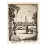 High Battery Steps, Charleston by Elizabeth O'Neill Verner, Etching on paper, sold May 2025