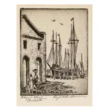 Adger's Warf Charleston by Elizabeth O'Neill Verner, Etching on paper, sold May 2025