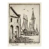 Adger's Warf, Charleston by Elizabeth O'Neill Verner, Etching on paper, sold May 2025