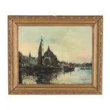 Venetian Canal Scene by Svend Oluf Kramer, Oil on canvas, sold May 2025