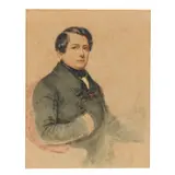 Portrait of Aaron Vail by Alfred André Geniole, Watercolor on paper, sold May 2025