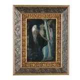 Angel Playing the Harp by Jean Danguy, Oil on canvas (lined), sold May 2025