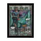 Untitled (Seated Figure) by James Tucker, Oil on Masonite, sold May 2025
