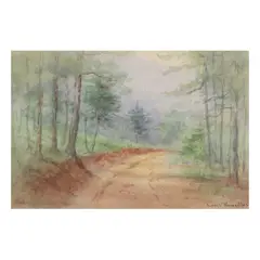 Path Through Dense Forest by Louis Rowell, Watercolor on paper, sold May 2025