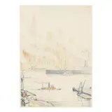 New York Harbor by Chester Leich, Watercolor on paper, sold May 2025