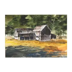 Farm Scene in Autumn by Joseph Orr, Watercolor on paper, sold May 2025