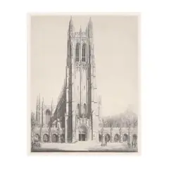 Duke University Chapel, Durham, North Carolina by Louis Orr, Etching, sold May 2025