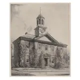 Chowan County Court House, Edenton, North Carolina by Louis Orr, Etching, sold May 2025