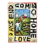 Love=Days End Coming Home by Lucy Hunnicutt, Polychrome paint and mixed media collage on shaped panel, sold May 2025
