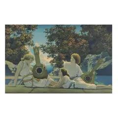 The Lute Players by Maxfield Parrish, Chromolithograph, sold May 2025
