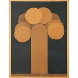 Un rectangle arrondi et huit disques - 1976 by Pol Bury, Xylographie sur feuille de placage de bois, sold Jun 2023