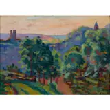 Les Brejots by Armand Guillaumin, 1917, Huile sur toile, sold Jun 2023
