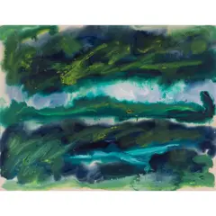 Composition by Beauford Delaney, Gouache sur papier, sold Jun 2023